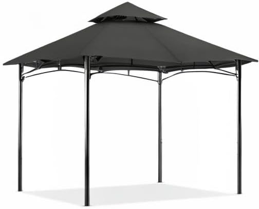 MASTERCANOPY Outdoor Garden Gazebo for Patios with Stable Steel Frame (9x9, Dark Gray)