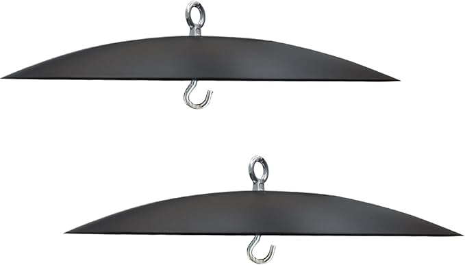 2 Pack Bird Feeder Baffle, Metal Rain Guard for Bird Houses Outside,13 inch Metal Hanging Baffle Weather Cover for Outside