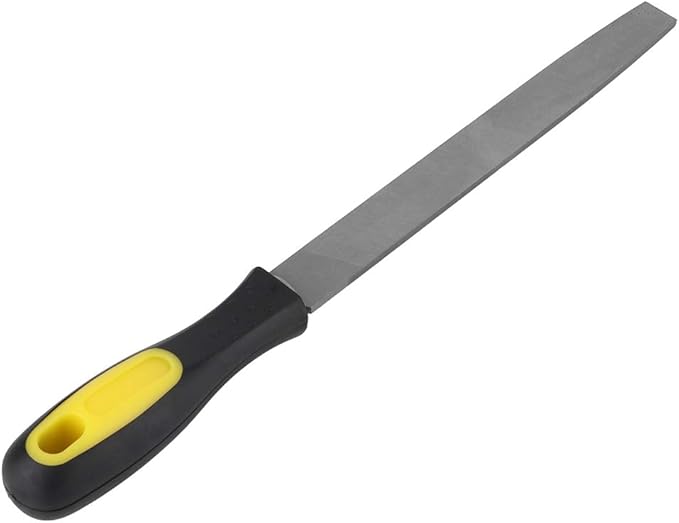 8in Flat Mill File, Smooth Blade with Ergonomic Handle, T12 carbon tool steel Edge Metal File Sharpening for Drills and All Edge, Lawn Mower Blade, Garden Shears, Chisels, etc