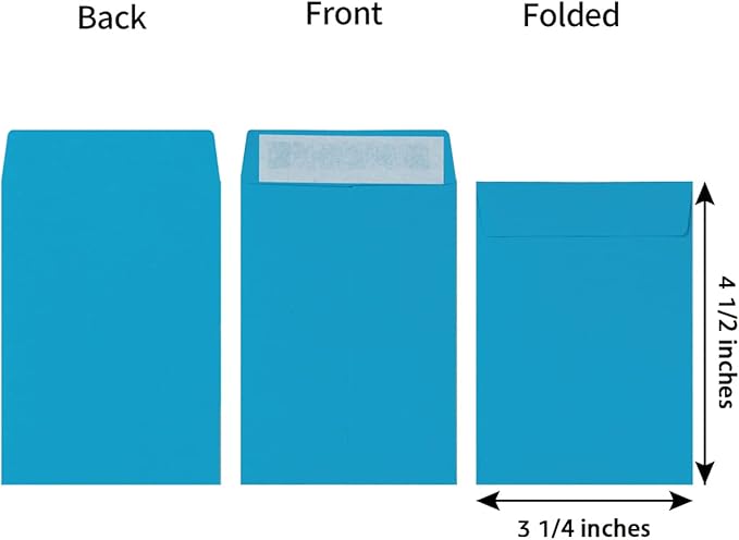 100 Pack Seed Envelopes Self-Adhesive Small Coin Envelopes Seed Storage Packets for Garden, Office or Wedding Gift (Colorful, 3 1/4 ×4 1/2 inches)