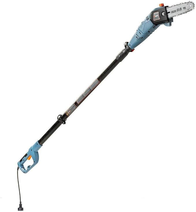 SENIX CSPE6.5-M 6.5 Amp Corded Electric Pole Saw with 8-Inch Oregon Bar and Chain, Chain Saw Tree Trimmer with Adjustable Extension Pole, Shoulder Strap Included