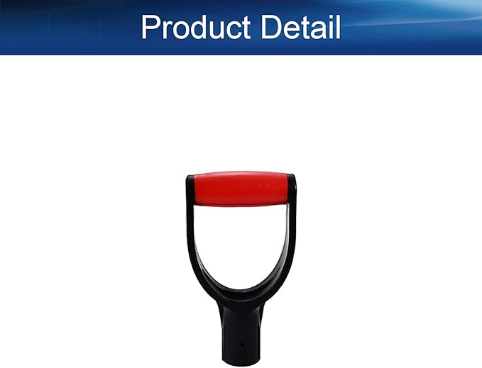 Auniwaig Shovel D Grip Handle Replacement, 32mm Inner Diameter Garden Spade Fork Snow Shovel Rake Handle Attachment for Digging Raking Tools, PVC, Red Black, 193mm Long, 105mm Thick