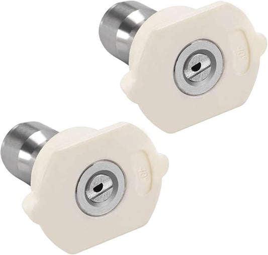 uxcell Pressure Washer Spray Nozzle Tips, 1/4" Stainless Steel, 2 Pcs (40 Degree, 1.6mm Orifice Diameter)