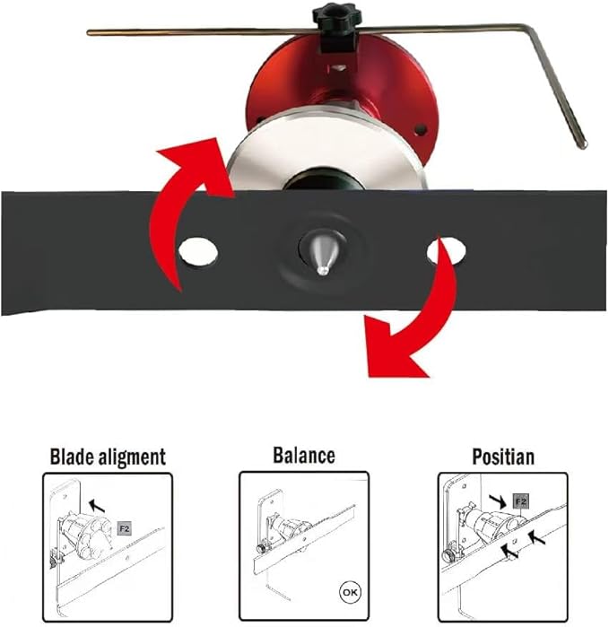 Improved Version Mower Blade Sharpener & Balancer Replace 5005、42-047 Blac,15°-45° Adjustable Magnetic Mower Blade Balancer for Many Types of Mower Blade.