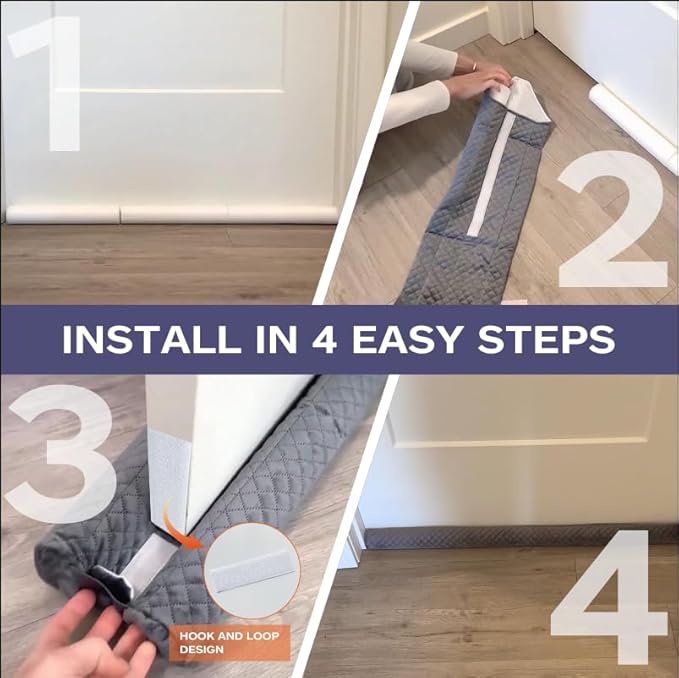 Ciieyuo® All-Weather Door Draft Stopper – Universal Under Door Seal & Sound Proofing Strip | Blocks Drafts, Light, Odors | Works on Windows, Garage, RV Doors