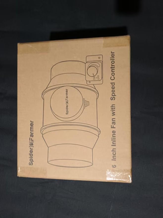 Spider Farmer 6 Inch Inline Duct Fan with RJ12 Speed Controller, 402 CFM Quiet EC Motor, Ventilation Exhaust Fan for Heating Cooling Booster, Grow Tents, Hydroponics, Indoor Gardening