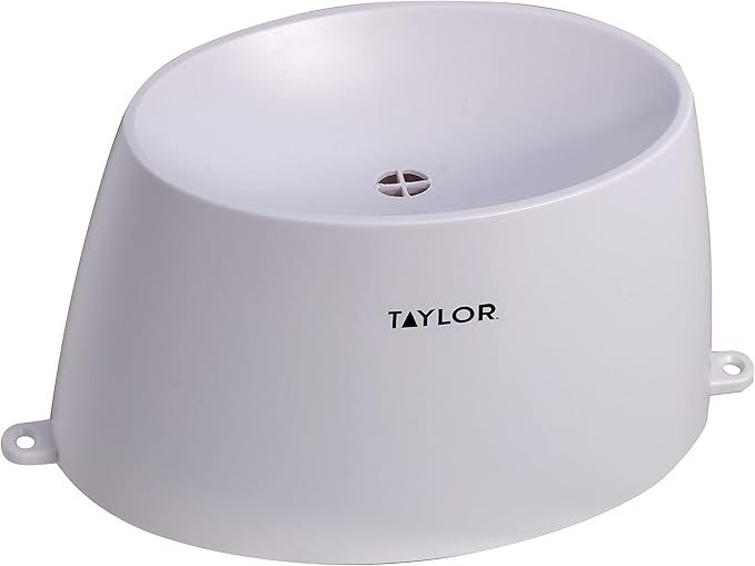 Taylor Wireless Digital Rain Gauge and Thermometer, Measure and Monitor Precipitation, Indoor Outdoor Thermometer, Easy-to-Read Display for Home, Office, Greenhouse, and Indoor Areas, 5-inch, White