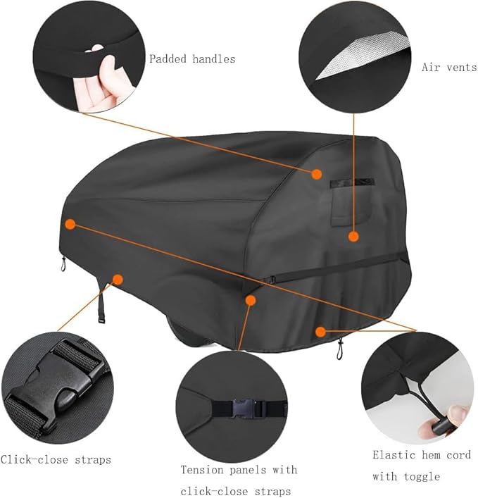 Log Splitter Cover Waterproof 420D Oxford Cloth 83" x 45" x 39" Suitable for 15-45 ton Gas or Electric Log splitters Weather-Resistant Wood Splitter Cover (15-45 Ton - PU)