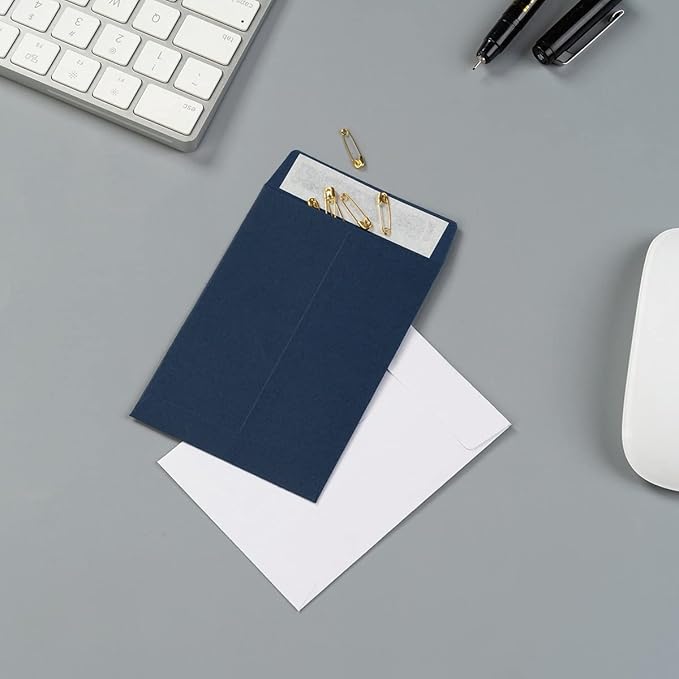 100 Pack Seed Envelopes Self-Adhesive Small Coin Envelopes Seed Storage Packets for Garden, Office or Wedding Gift (Black, 3 1/4 ×4 1/2 inches)