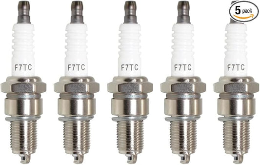 F7TC Spark Plug for GX120 GX160 GX200 GX240 GX270 GX340 GX390 Generator Lawnmower Tractor Rototiller Water Pump Go Kart Mini Bike Tillage Polishing Machine (5pcs)