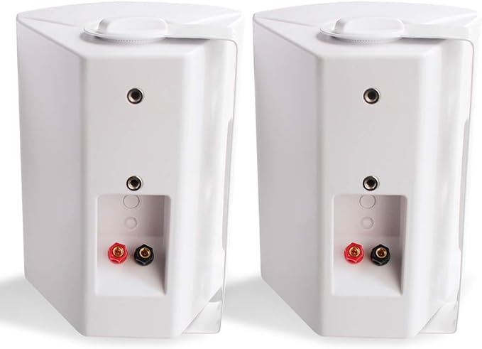 Herdio 5.25 Inch Indoor Outdoor Speakers Wired Waterproof 300 Watt Wall Mount Speakers for Patio, Deck, Garage,Covered Porch All Weather Resistance(A Pair,White)