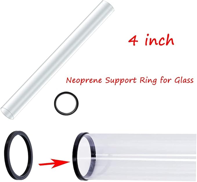 Firdnyohs 4" Glass Tubes Support Rubber Ring -Neoprene Support Ring for Glass Tubes,Pyramid Patio Heater Dancing Flames Pyramid Outdoor Patio Heater Replacement Glass Tube Support Rubber Rin -Black