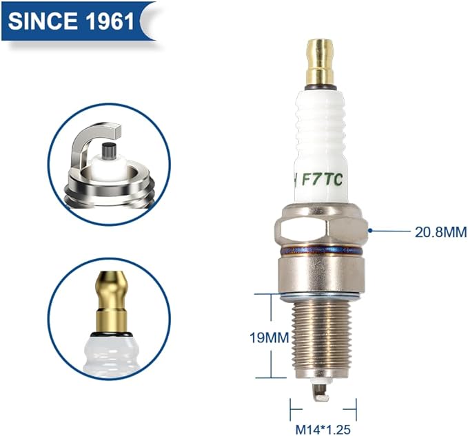 TORCH F7TC Spark Plug Replace for NGK 3785 BP7ES Spark Plug, Compatible with GX120 160 200 240 270 340 390 Generator Lawnmower Tractor Go Kart Mini Bike Polishing Machine 168F 168FA 168FB, OEM