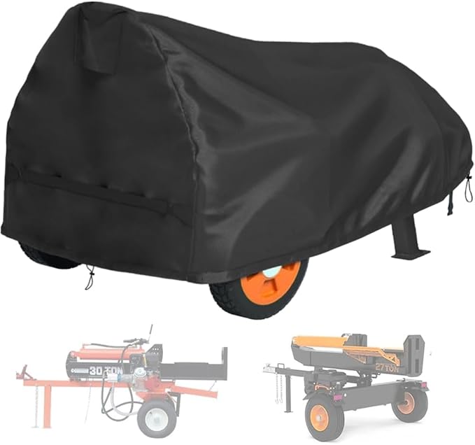 Log Splitter Cover Waterproof 900D Oxford Cloth 67 "L X 31 "W X 39 " Suitable for 15-37 ton Gas or Electric Log splitters Weather-Resistant Wood Splitter Cover