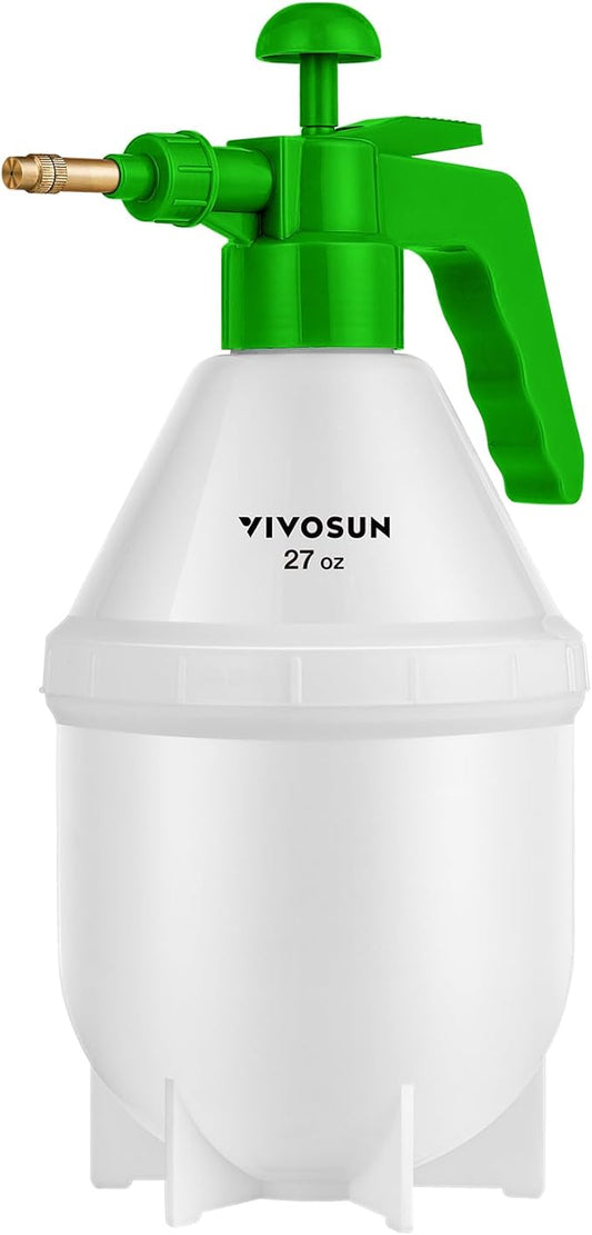 VIVOSUN 27oz Pump Sprayer, Handheld Garden Water Sprayer Bottle with Adjustable Brass Nozzle, for Spraying Plants, Flowers, Weeds and Cleaning, Green
