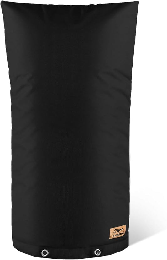 Backflow Preventer Insulation Cover - Water Pipe Insulation Sprinkler Cover for Outside - Insulated Backflow Cover Pouch for Irrigation Back Flow Valve in Winter or Sun Exposure (18"W x 34"H, BLACK)