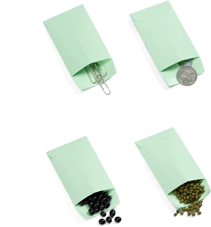 200 Pieces Colorful Small Coin Envelopes Self-Adhesive Seed Envelopes Mini Parts Small Items Storage Packets Envelopes for Garden, Office or Wedding Gift (2.25×3.5 inch)