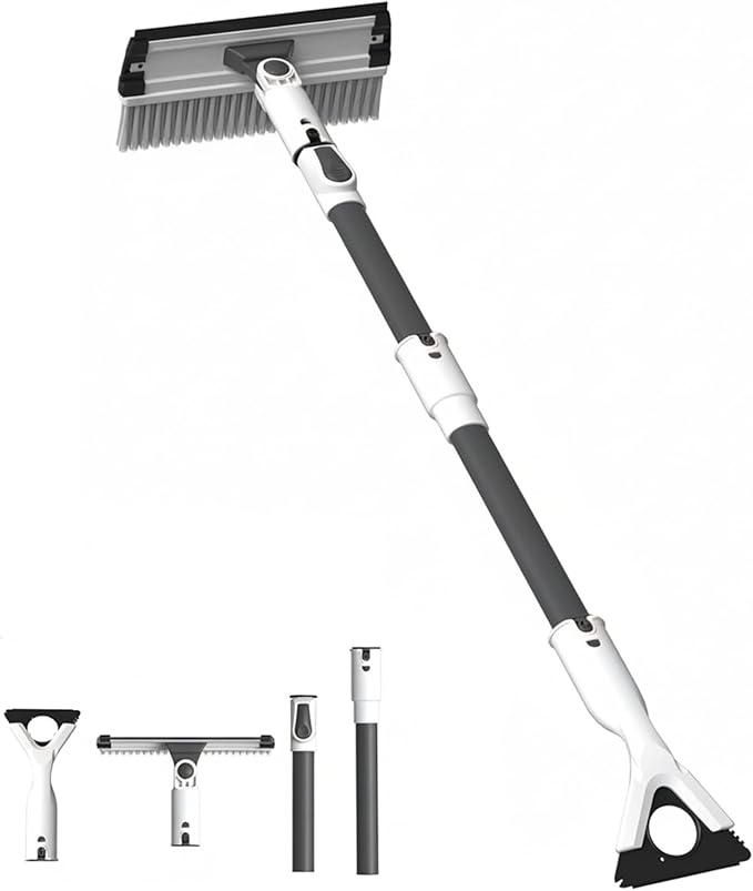 Snow Brush and Ice Scraper for Car, Extendable 39"-48" Telescopic Snow Broom with Detachable Ice Scraper Shovel, 180° Rotatable Head for Car Windshield, SUV, Truck Winter Snow Removal Kit