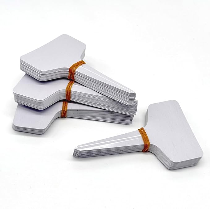 100 T-Type Plastic Plant Labels (Garden Markers Waterproof Signs for Outdoor Plant Tags Plant Markers Supplies (NO Pen) Plant T-Type Tags Indoor Herb Nursery Garden Labels