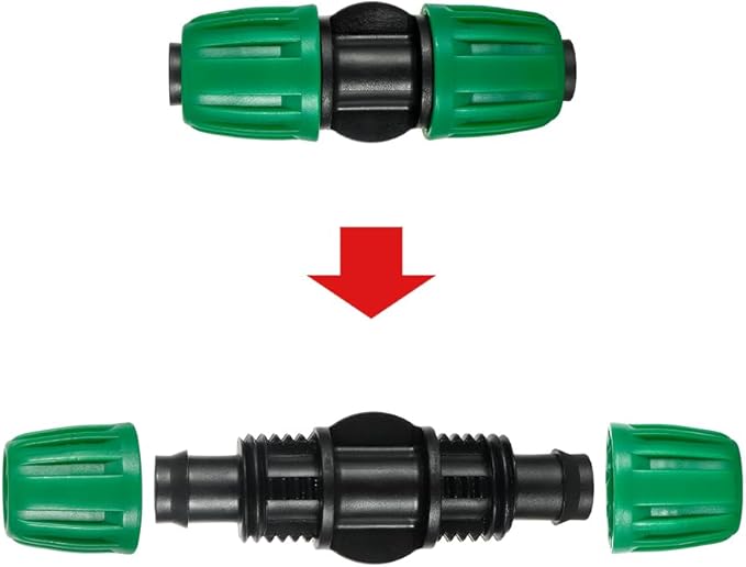 15 Pcs 1/2 Inch Irrigation Tubing Coupling Fittings Connectors, (1/2" ID x0.6-0.63" OD) Drip Line Couplings Anti-Drop Barbed Coupler Connectors for 1/2" Drip Irrigation Tubing System Connection