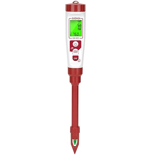 Soil pH Test Meter for Gardener, Direct Measurement Soil Test pH for House Plant, Digital Soil pH Meter and Temperature with High Accuracy for Garden, Grass,Lawn, Greenhouse,Outdoor and Yard Use