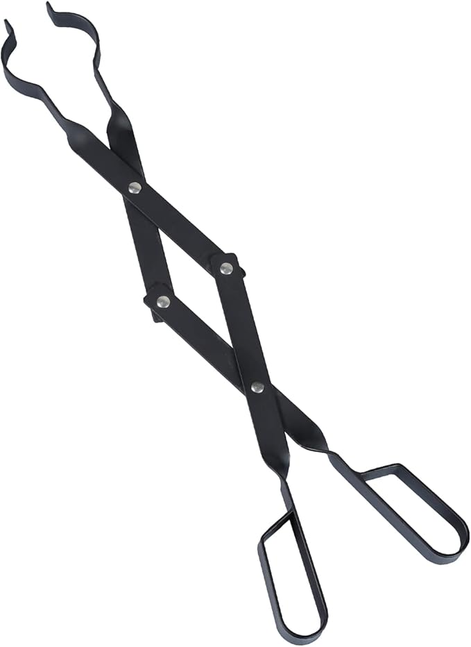 Bettermade Fireplace Tongs, 26" Log Grabber for Outside, Heavy Duty Wrought Iron Firewood Tongs, Outdoor/Indoor Fire Pit Tools for Campfire Bonfire, Stove Fire Pit Accessories