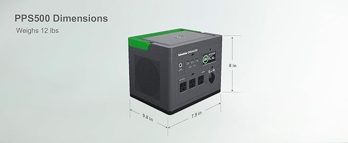 Schneider OffGrid Portable Power Station 500, 517Wh Portable Solar Generator for Camping or Home, PPS500, Wireless phone charger, solar generator options