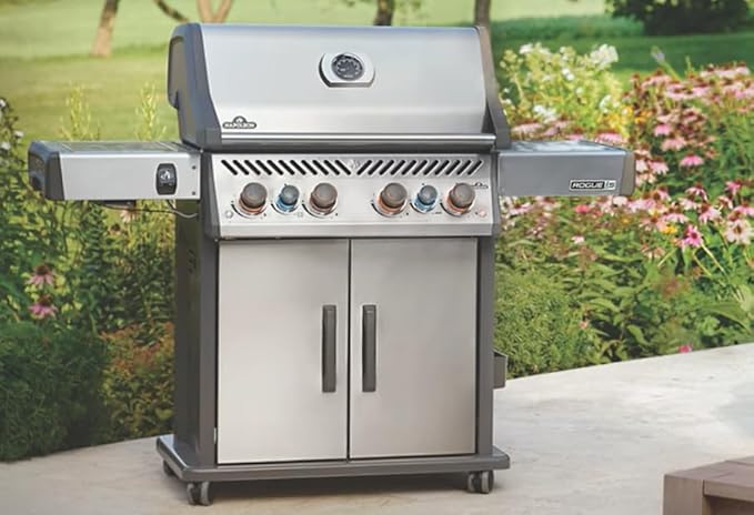Napoleon Rogue PRO-S 625 Propane Gas Grill with Infrared Side and Rear Burners, Stainless Steel, Durable 7-Burner Ultimate Grilling Experience