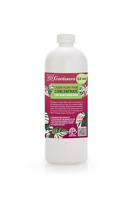 Gardenera Plant Growth Superfood for ALBO VARIEGATA with Vitamins & Minerals - Organic Plant Food Fertilizer - Micro-Fungi and Bio-Organisms for Albo Variegata Plant Care & Growth Enhancement - 32oz
