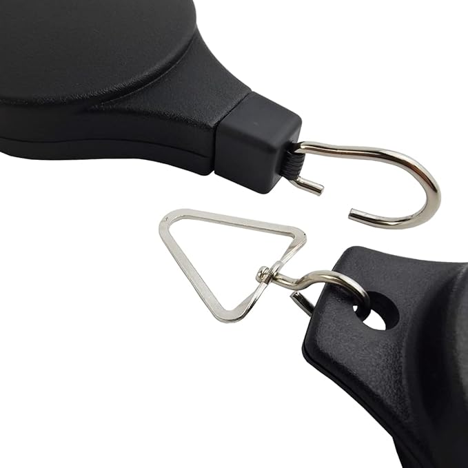 TIHOOD 4PCS Retractable Plant Pulley Hanging Basket Hooks with Ceiling Hooks, Adjustable Rope Clip Hanger for Garden Hanging Basket Pots Indoor & Outdoor Use