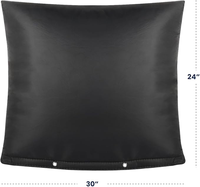 Outdoor Pipe Insulation Cover, Waterproof Backflow Preventer Cover for Winter Freeze Protection, Heavy-Duty 5-Layer Fabric Insulated Wrap for Sprinklers and Valves 30W x 24H inches -Black