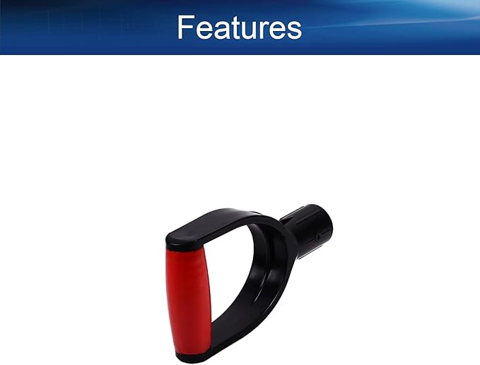 Auniwaig Shovel D Grip Handle Replacement, 32mm Inner Diameter Garden Spade Fork Snow Shovel Rake Handle Attachment for Digging Raking Tools, PVC, Red Black, 193mm Long, 105mm Thick