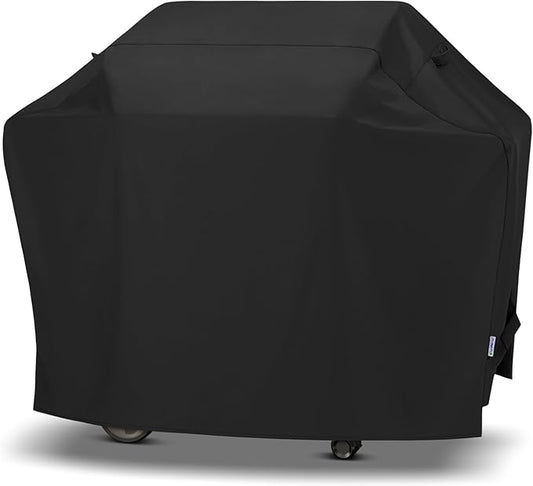 SunPatio Barbecue Grill Cover 65 Inch, Outdoor Heavy Duty Waterproof Charcoal Gas Grill Cover, Fade Resistant, All Weather Protection Compatible for Weber Charbroil Nexgrill and More, Black