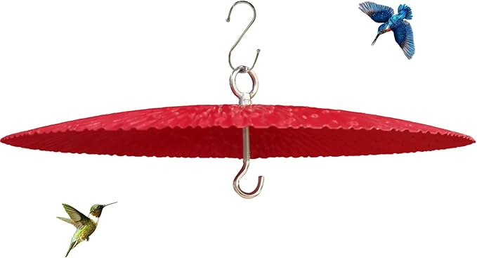 13" Bird Feeder Baffle, Metal Hummingbird Feeder Rain Guard, Metal Hanging Baffle Weather Guard Cover for Outside