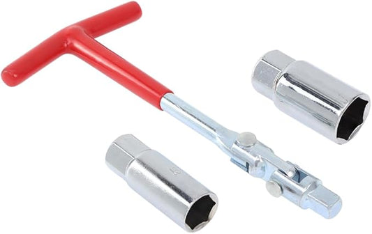 Spark Plug Socket Wrench T-Handle 5/8 Inch (16 mm) and 13/16 Inch (21 mm) Spark Plug Socket Wrench Remover Installer Tool for Motorcycles, Lawn mowers and Small Motor Vehicles, etc