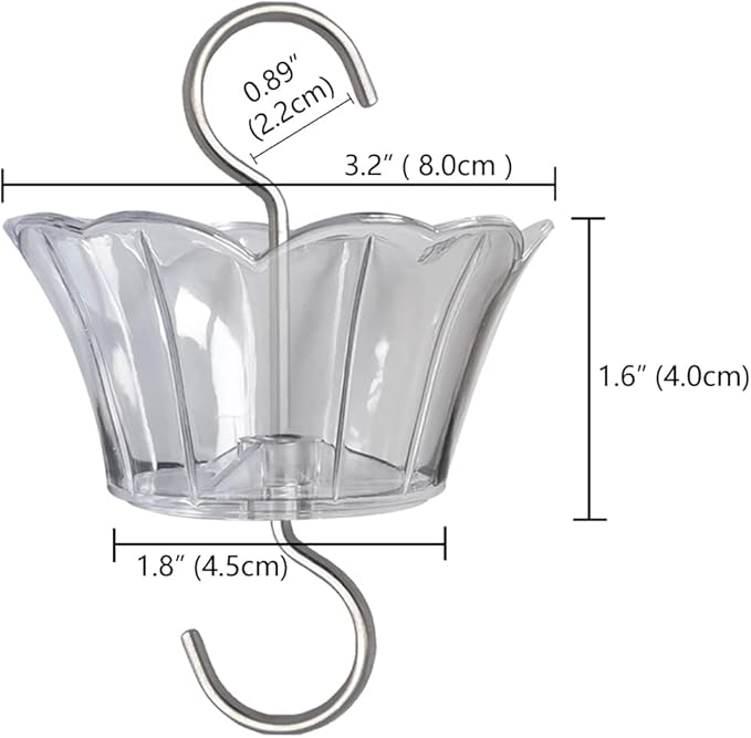 Ant Moat for Hummingbird Feeder - 3 OZ x 4 Pack Insect Guard with Large Capacity (Orange)