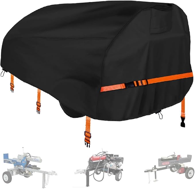Log Splitter Cover for 15-45tons Log Splitter (89×45×39 inch), 900D Oxford Cloth,All Weather Protection, Heavy Duty Wood Splitter Cover Wateproof,Black