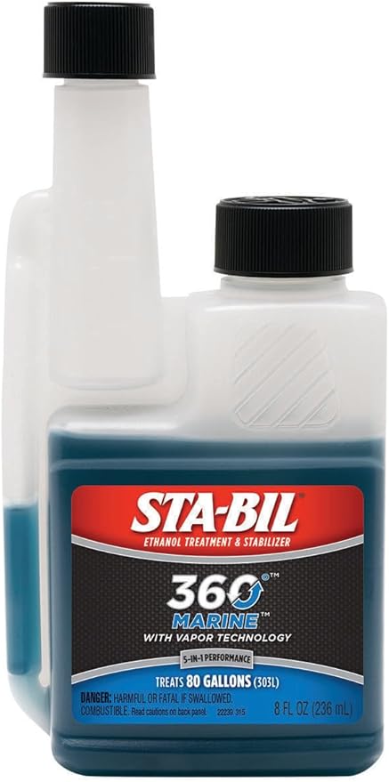 STA-BIL 360 Marine Ethanol Treatment and Fuel Stabilizer - Prevents Corrosion - Helps Clean Fuel System For Improved In-Season Performance - Treats Up To 80 Gallons, 8 fl. oz. (22260)