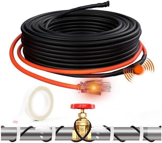 HEATIT 12ft Self-Regulating Pipe Heating Cable, Heat Tape for PVC Pipe Heater, Heat Trace Cable for Pipes, Thermostat control, Keeps Water Flowing at -40°F, ETL Listed, 120V 3W/FT