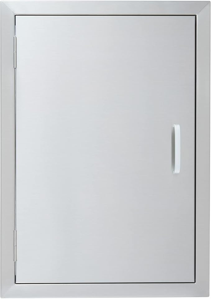 CO-Z Outdoor Kitchen Doors, Weatherproof 304 Stainless Steel Built in Single Access Doors for Outside Kitchen Commercial Grilling Grill BBQ Island Barbeque Station Storage Cabinet (17" x 24")