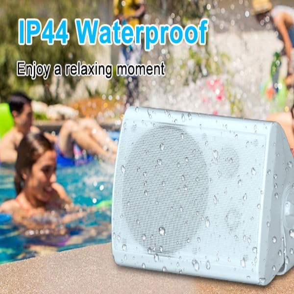STUDIOFINIX 6.5 Inch Passive Indoor Outdoor Speakers Wired Waterproof with 800Watts, Wall Mount Speaker,for Patio,Covered Porch,Deck,Poolside(4 Speakers,White)