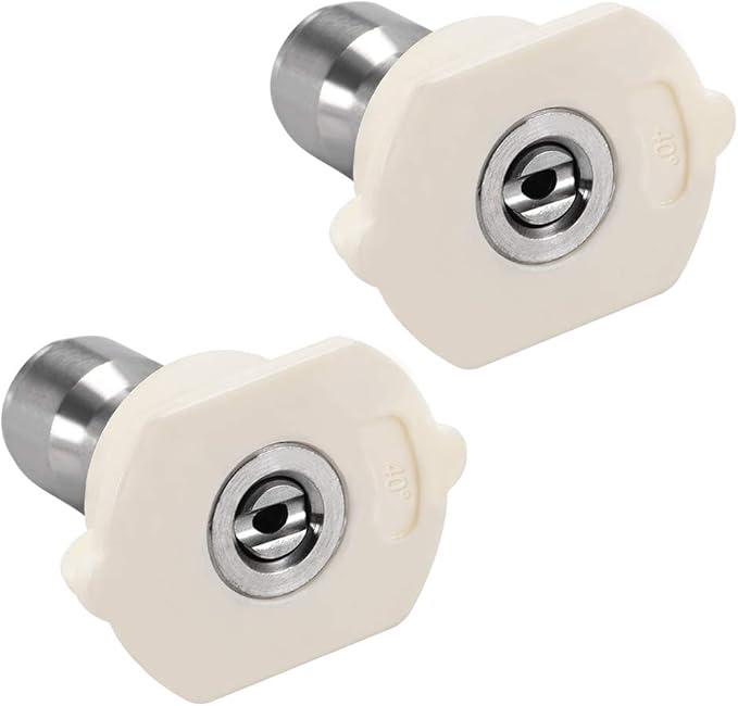 uxcell Pressure Washer Spray Nozzle Tips, 1/4" Stainless Steel, 2 Pcs (40 Degree, 2mm Orifice Diameter)