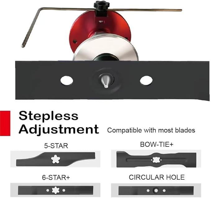 Improved Version Mower Blade Sharpener & Balancer Replace 5005、42-047 Blac,15°-45° Adjustable Magnetic Mower Blade Balancer for Many Types of Mower Blade.