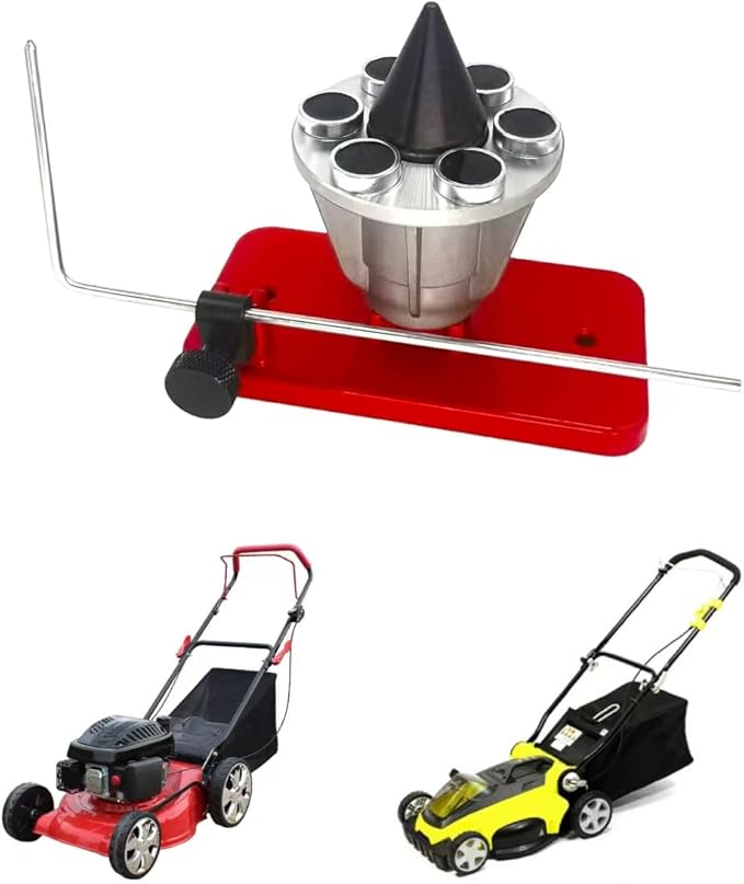 Lawn Mower Blade Sharpener & Lawn Mower Blade Balancer Replace 5005、42-047 Blac ,15°-45° Adjustable Magnetic Mower Blade Balancer for Many Types of Mower Blade, Making Mowing Work Easy and Convenient.