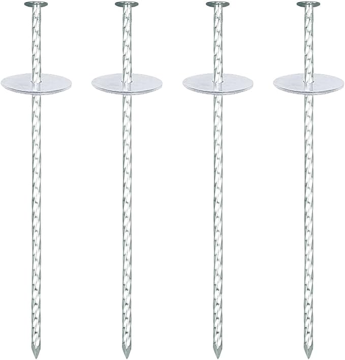 10 Inch Landscape Stakes, Galvanized Metal Garden Stakes, Landscape Edging Anchoring Spikes Stakes, Camping Stakes Tent Pegs for Artificial Turf, Paver Edging, Weed Barrier (40 Pack)
