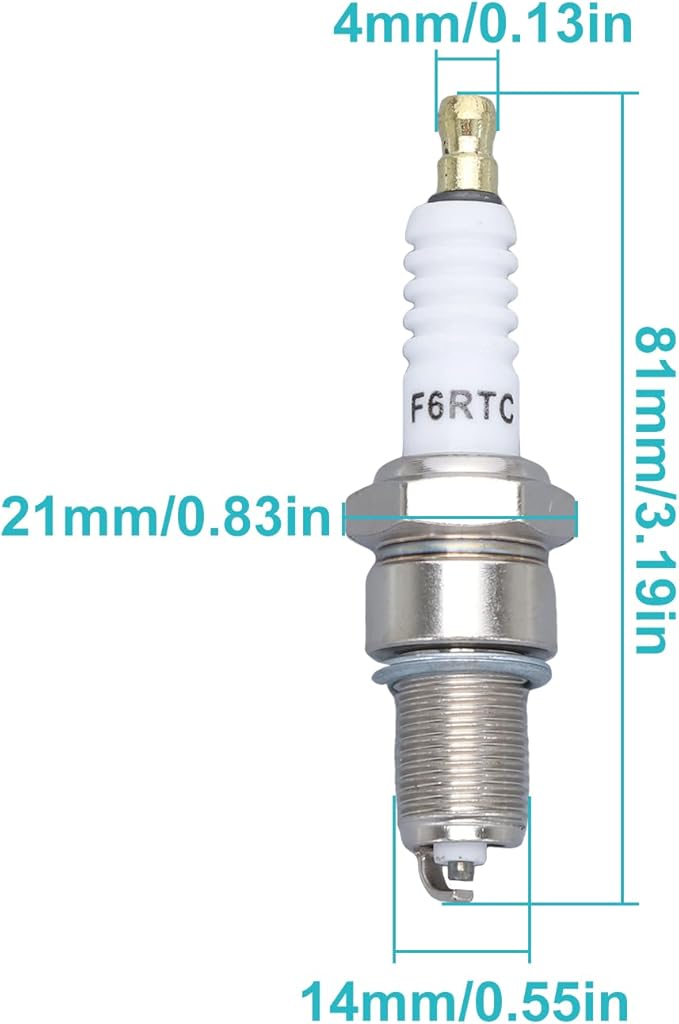 F6RTC Spark Plug for CUB CADET OCC-751-10292 Lawn Mower Engine, 6PCS Spark Plug Replacement for NGK BPR6ES BP6ES WR6DC RN9YC Replace OEM for 951-10292
