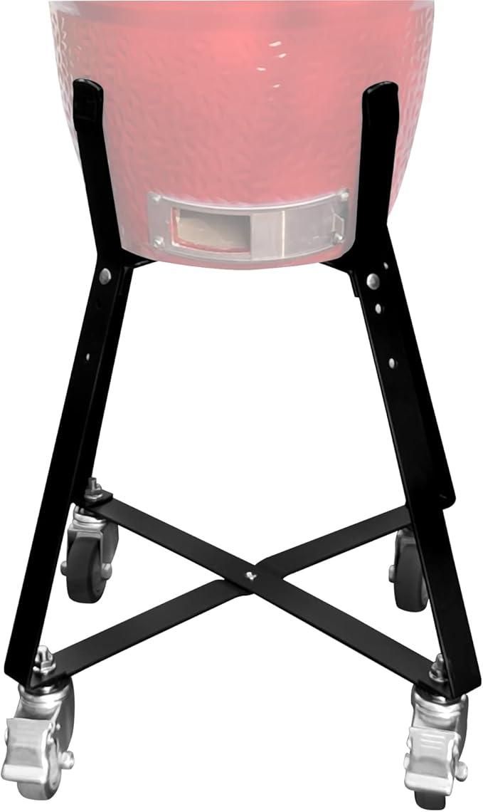 Rolling Cart for Kamado Joe Junior 13.5" Grill Stand for Kamado Joe Accessories, Rolling Nest with Heavy Duty Locking Caster Wheels Powder Coated Steel for Smoker Kamado Grill Stand Black