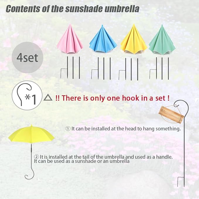 Plant Umbrellas for Outdoor Plants, Garden Umbrella Shade for Plants,Adjustable Height Provides shade cloth for Plants to Protect Their Flowers from Intense Sunlight and Rain(18.8 inches to 35.58 inches)