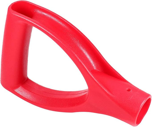 Auniwaig Shovel D Grip Handle Replacement, 32mm Inner Diameter Garden Spade Fork Snow Shovel Rake Handle Attachment for Digging Raking Tools, PVC, Red, 185mm Long, 115mm Thick