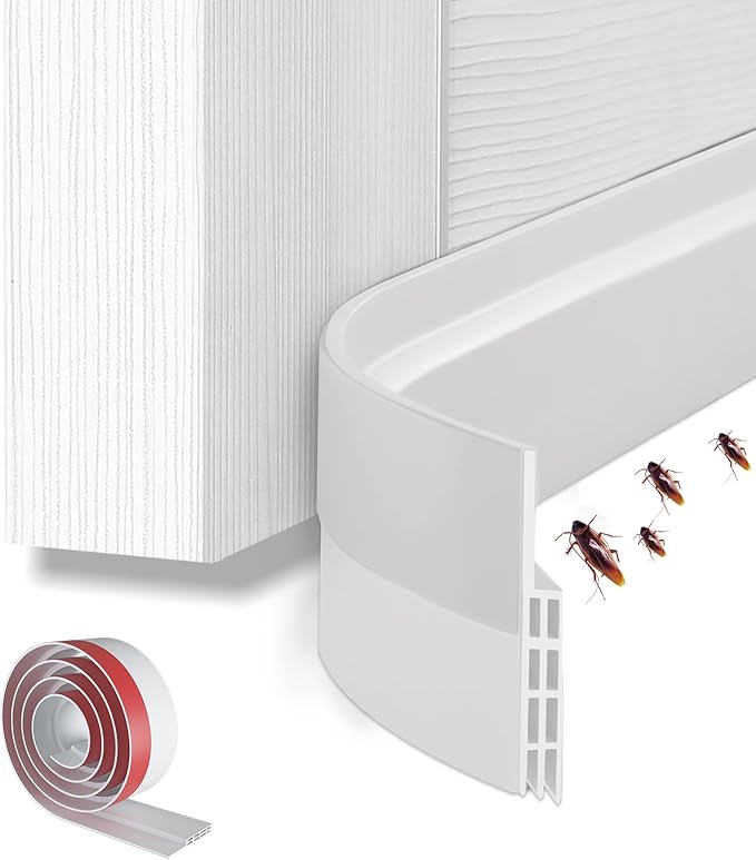 Door Draft Stopper Weather Stripping: Ohuhu 39" L x 2" W Under Door Bottom Seal Strip Sweep - Backing Adhesive Blocker Gap Filler Flexible Noise Insulation Draft Guard Bottom of Door Garage